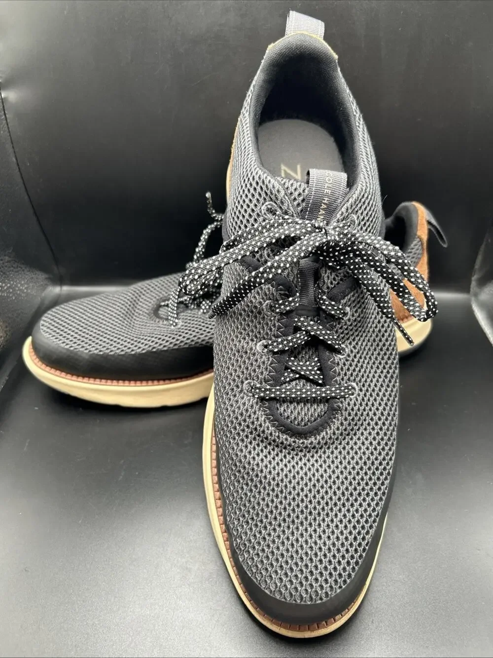 Cole Haan Men's 11.5M Grand 360 Atlantic Gray Mesh Lace-Up Sneaker Brown Suede